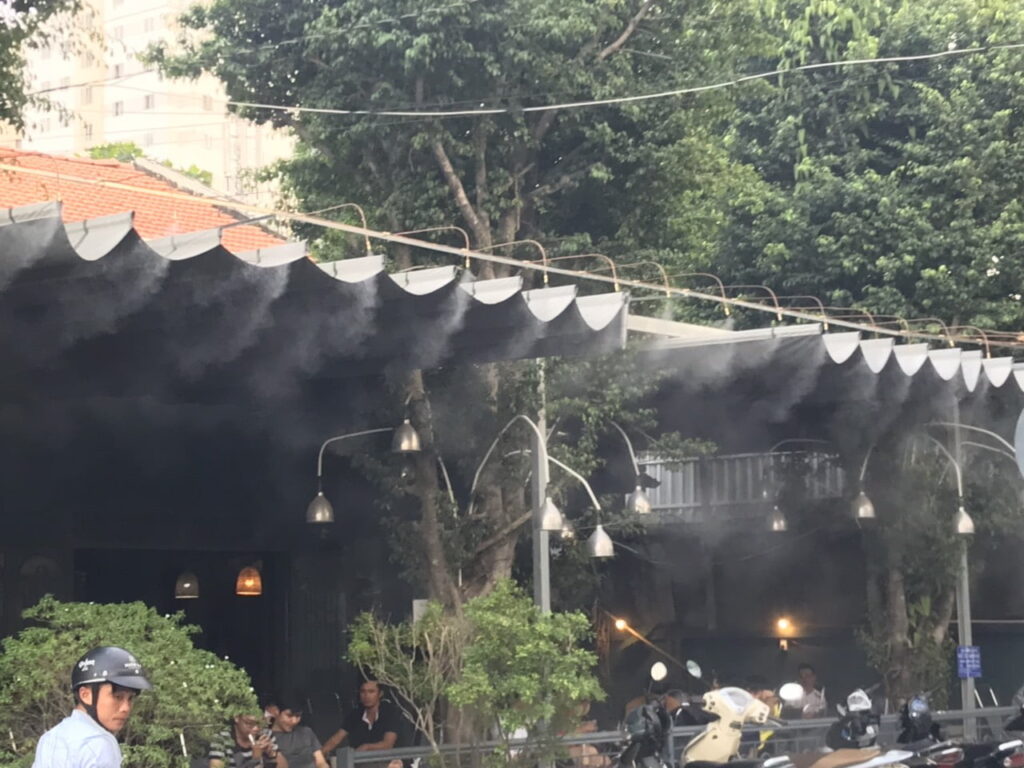 Lắp đặt máy phun sương quán cafe chuyên nghiệp
