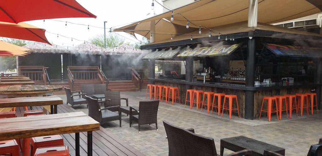 Lắp máy phun sương cho quán cafe ngoài trời