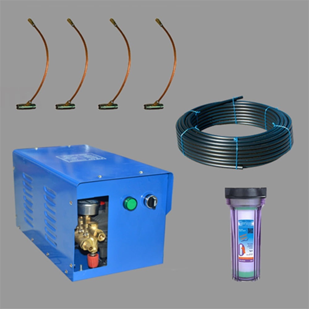 Một hệ thống tạo ẩm phun sương gồm nhiều phụ kiện