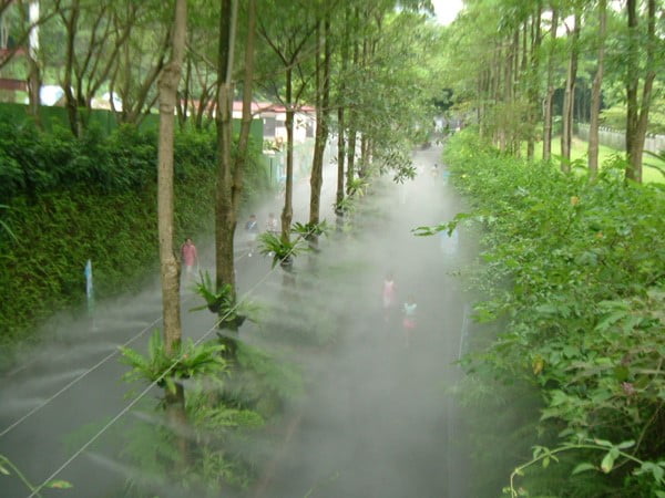 Máy phun sương đưa vào hoạt động